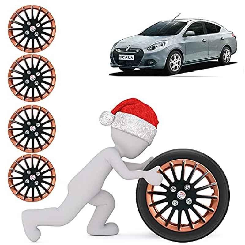 Auto Pearl 4 Pcs 14 inch ABS Camry Copper & Black Car Wheel Cover Set for Renault Scala RXE