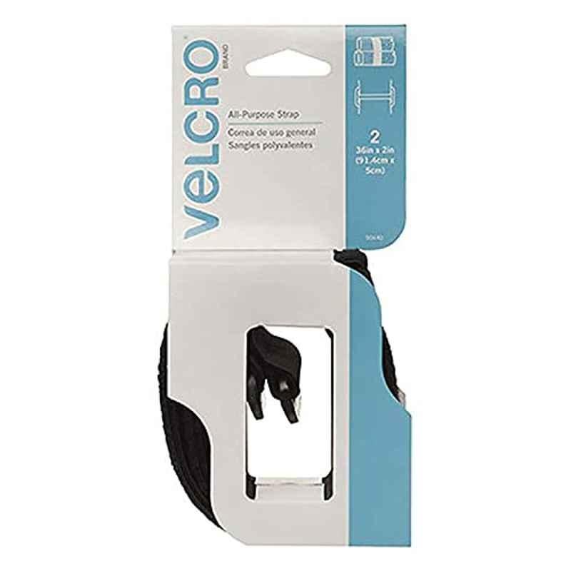 Velcro 90440 3 ftx2 inch Black Strap Fastener (Pack of 2)