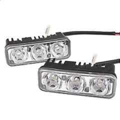 AllExtreme EX3FW2P 2 Pcs 9W 3 LED White Fog Light Waterproof Lamp with Mounting Bracket