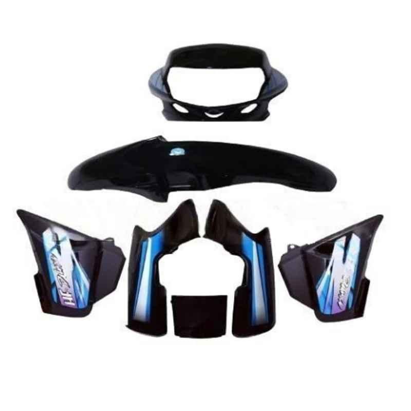 Buy Krayons Black Blue Full Body Kit for Hero HF Deluxe Bike