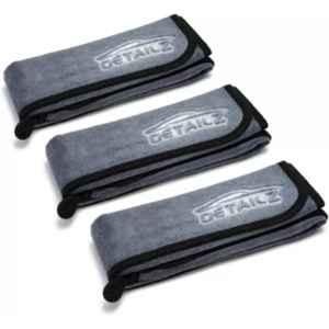 Detailz 40x60cm 600GSM Microfiber Grey Cleaning Cloth for Bike, Laptop & Car (Pack of 3)