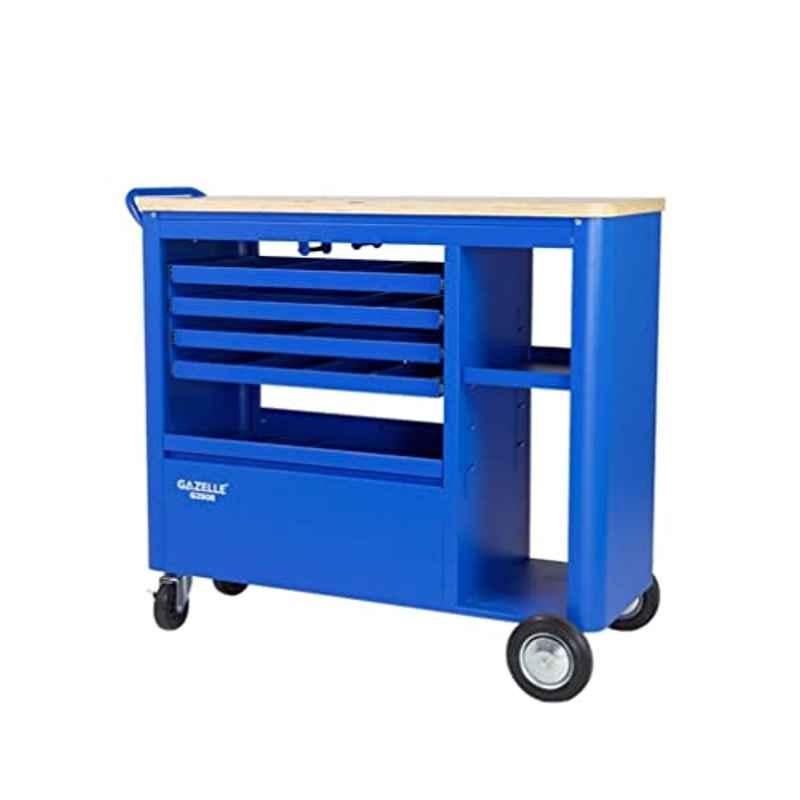 Gazelle G2908 40 inch 5-Drawer Mobile Workbench with Solid Top Wood