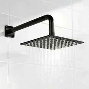 Plantex Stainless Steel Overhead Shower 6x6 inch with Water-Saving Technology/High pressure Rain Shower Head without Arm/Bathroom Shower (Ultra Slim-PVD Black)