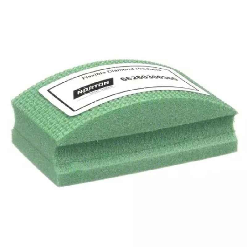 Norton 3-1/2x2-1/8 inch 60 Grit Green Diamond Sanding Hand Pad, 1RDH8