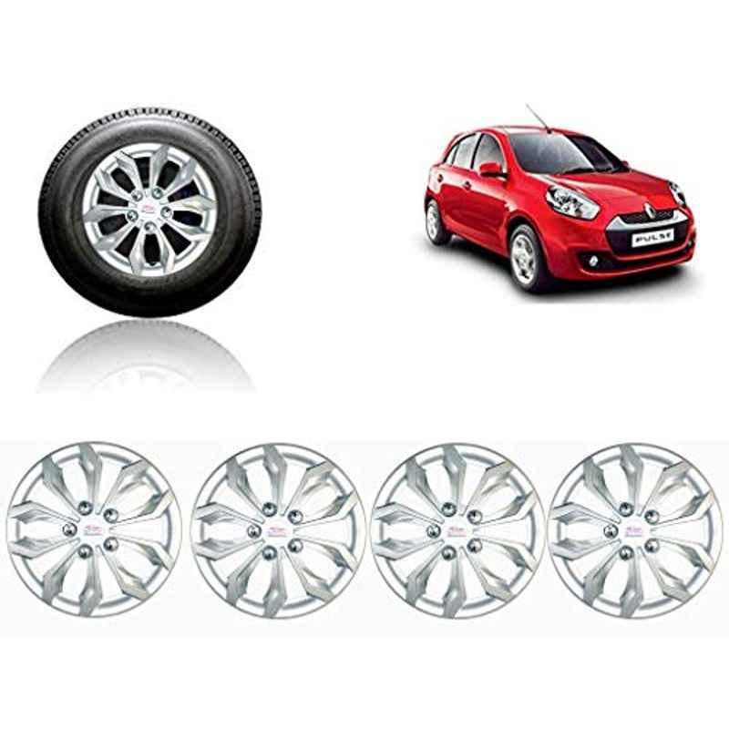 Auto Pearl 4 Pcs 14 inch ABS Silver Car Wheel Cover Set for Renault Pulse