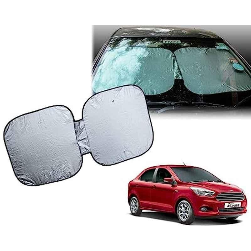 Auto Pearl Polyester Silver Front Window Sunshade Car Curtain for Ford Figo Aspire