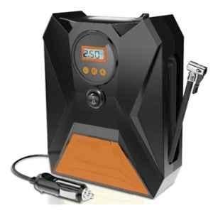 Nutronics 150psi 2000mAh Black & Orange Cordless Tyre Inflator with Digital Display & Multiple Nozzles for Car & Bike, C1809-1