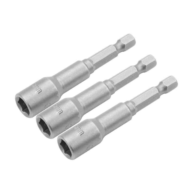 Tolsen 3 Pcs 19mm 40 Cr-Steel Magnetic Nut Sockets Set, 77860