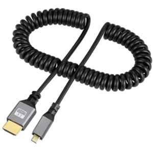 Shield Plus 0.5m Black 4K Micro HDMI to HDMI Spiral Cable