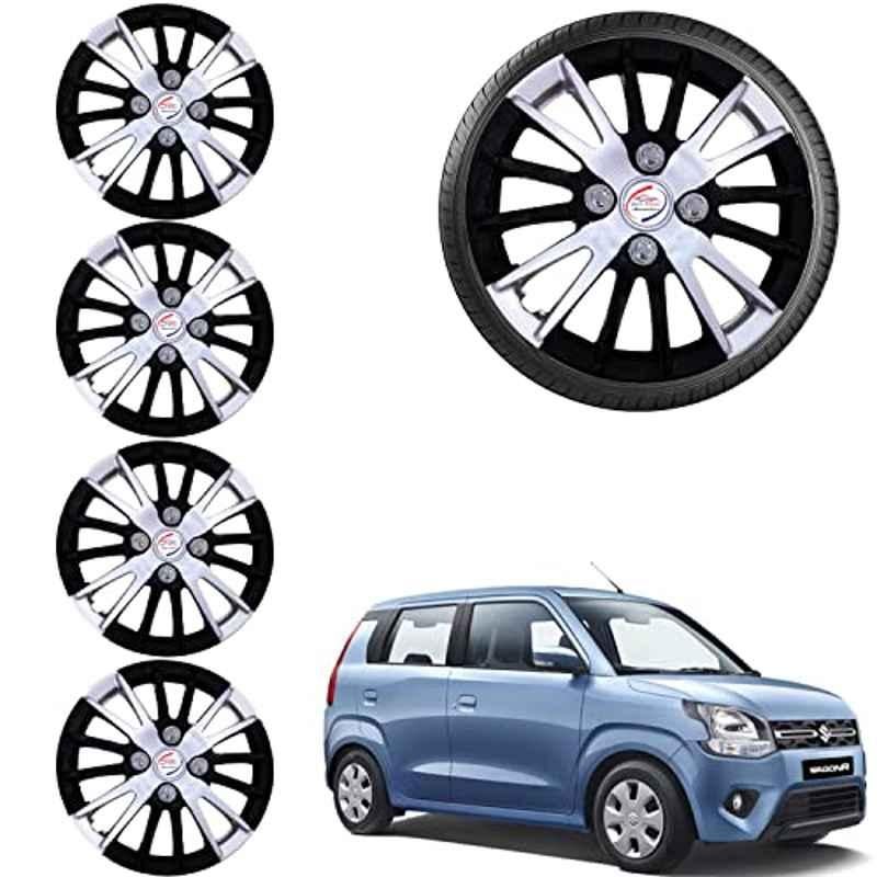 Auto Pearl 4 Pcs 14 inch ABS Black & Grey Car Wheel Cover Set for Maruti Suzuki WagonR 2019