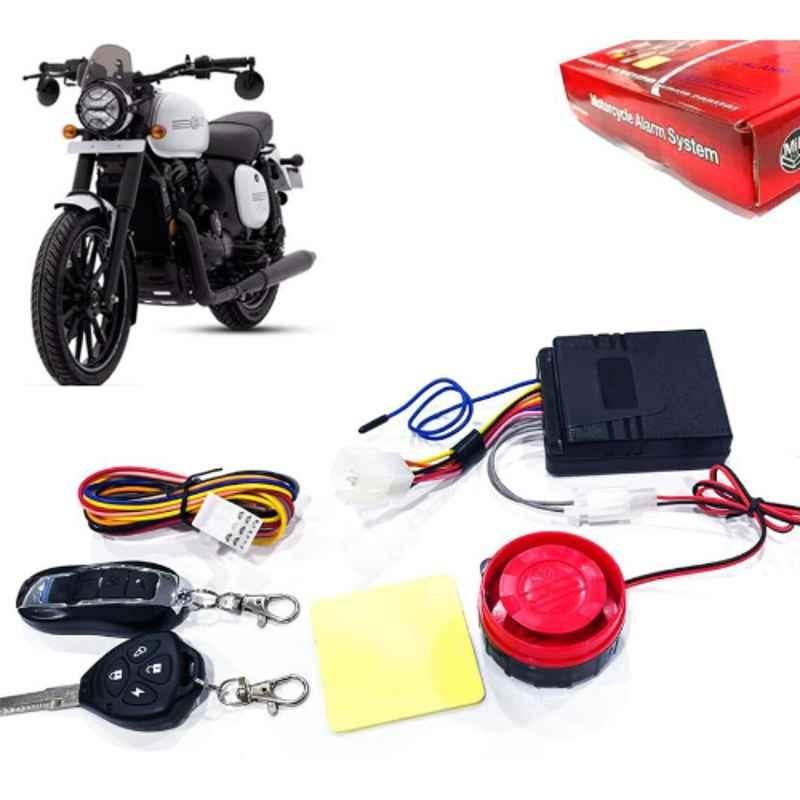Auto Pearl 12V Black Two-Way Anti Theft Motorcycle Alarm Kit with 2 Pcs Remote for 42 BS6