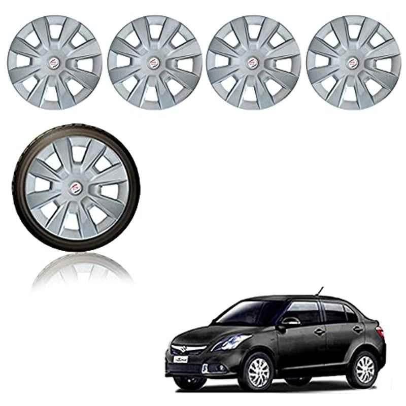Auto Pearl 4 Pcs 14 inch ABS Silver Car Wheel Cover Set for Maruti Suzuki Swift Dzire Type 3