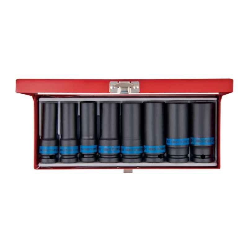 8PC.1/2"DR.DEEP IMPACT SOCKET SET METRIC BLACK, 4410MP