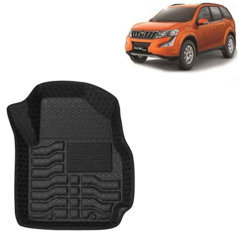 Kingsway 4 Pcs Premium 4.5D 100% Waterproof Tray Shape PVC Black Car Floor Mat Set for Mahindra XUV 500 2015 to 2017 All Model