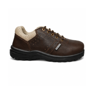 Krieger Leather Dark Brown Low Ankle Steel Toe High Performance Work Safety Shoes, KR 2001, Size:10