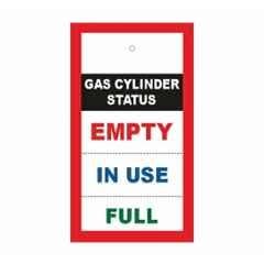 Telly Safety 25 Pcs Cardstock White & Red Empty, in Use & Full Hanging Gas Cylinder Status Tag Set