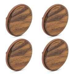 Plantex Knobs for Drawer/Round Drawer Knobs/Knobs for Cabinets/Pull-Push Knobs for Kitchen/Bedroom Drawer (Pack of 4) Big, Rose Gold & Wood