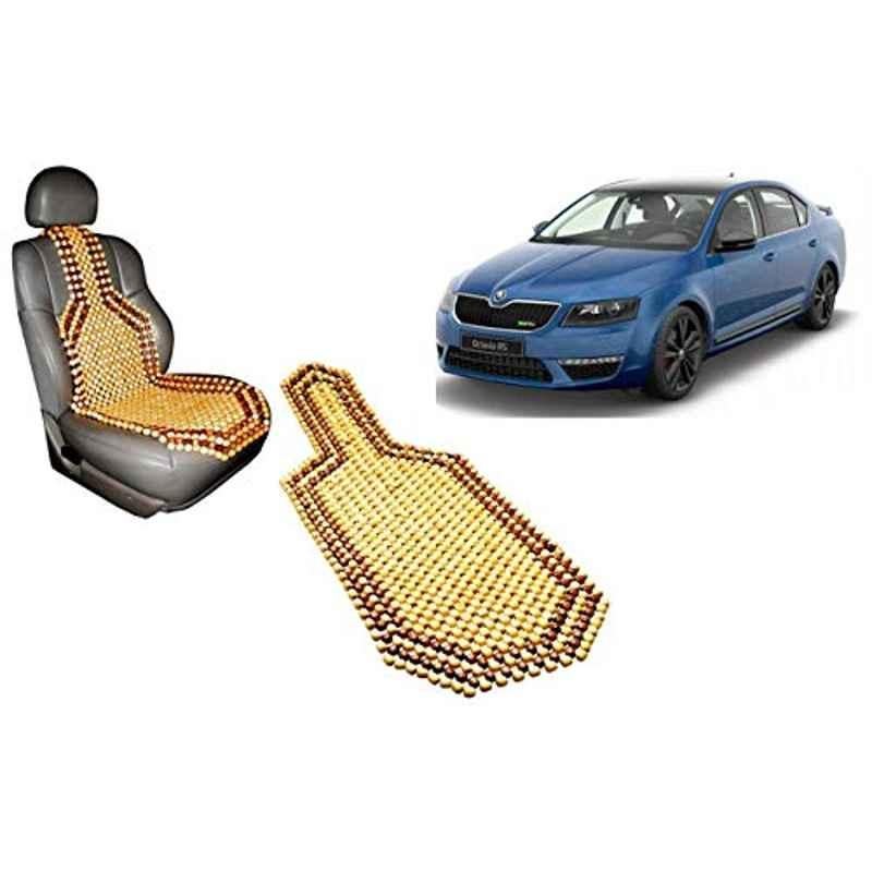 Buy Auto Pearl PU & Wooden Beads Beige Rectangular Car Seat Cover for Skoda  Octavia (Pack of 2) Online At Price ₹1499