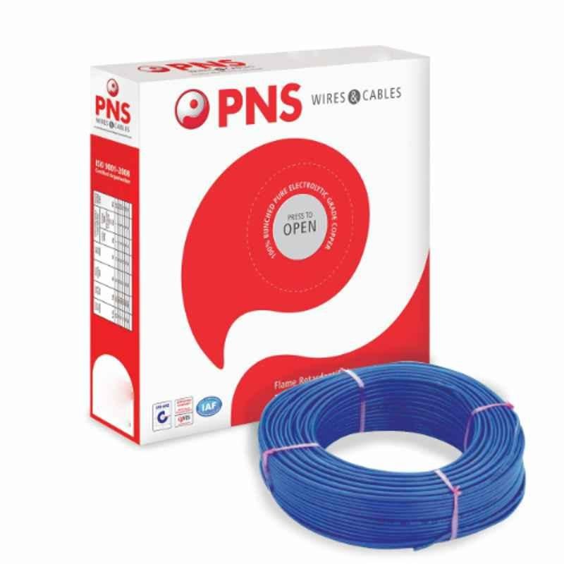 PNS 1 Sqmm FR PVC Blue Insulated House Wire Cable, PNS-001-BL, Length: 90 m