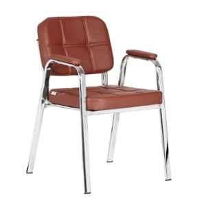 Da URBAN Weston Tan Leatherette Heavy Duty Metal Frame Visitor Chair with Arms