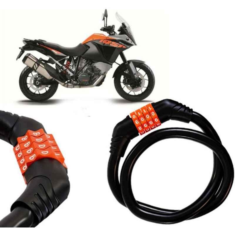 Auto Pearl Black & Orange 4 Digit Anti-Theft Combination Number Lock for 1050 Adventure