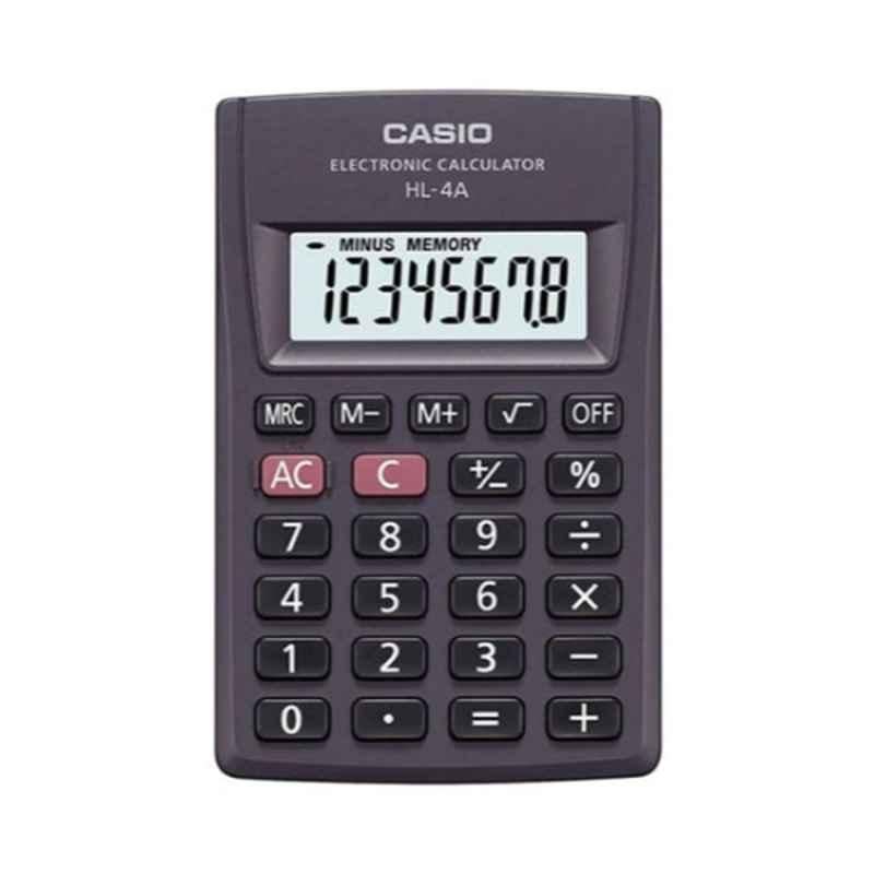Casio HL-4A-W-DH 87x56x8.8mm Blue, Black & Grey 8 Digit Mini Calculator