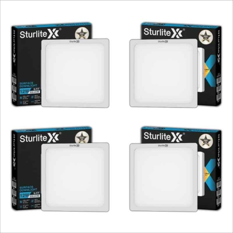 Sturlite S-FIT 12W 960lm Cool White Square LED Surface Light (Pack of 4)