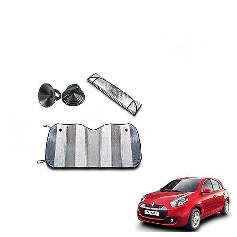 Kozdiko Aluminium Foil UV Protection Silver Windshield Sun Shade for Renault Pulse