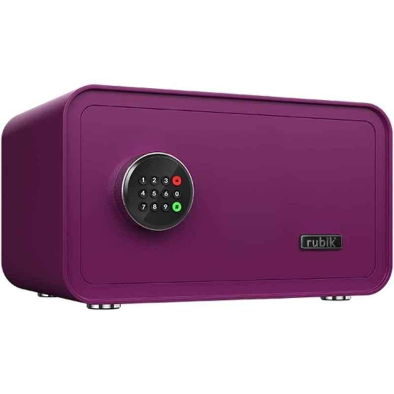 Rubik Alloy Steel Purple Safe Box Digital with Backup Key, RB23QC