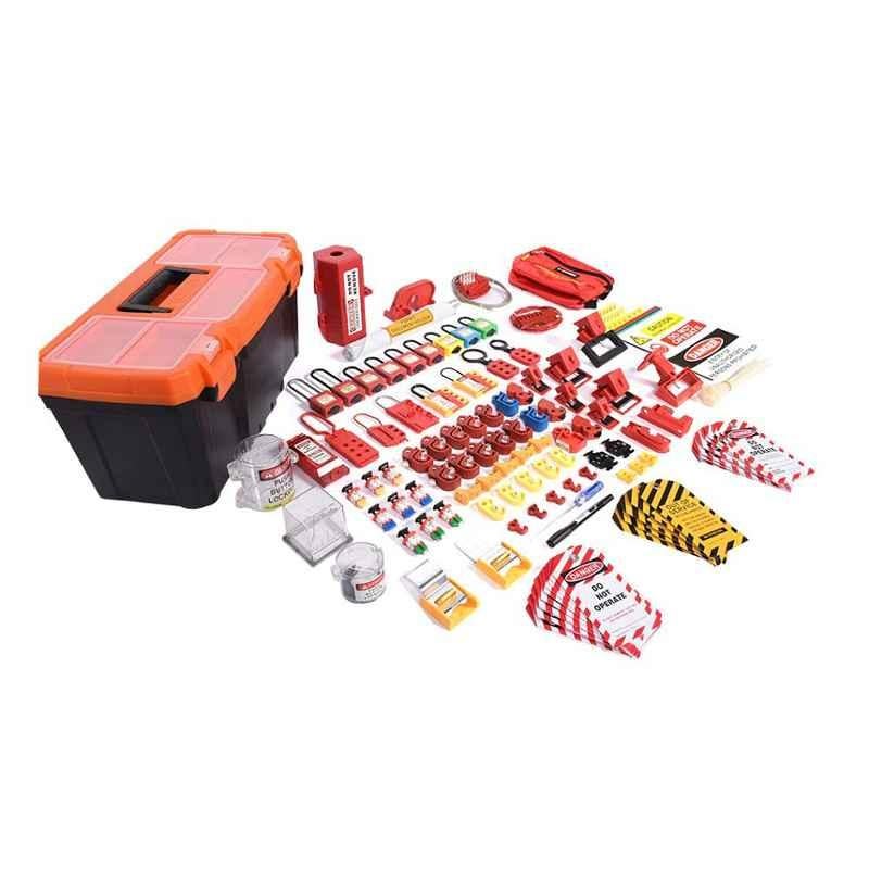 LOK-FORCE 132 Pcs Large Plastic Tool Box Electrical Kit, LOKT-EPBL-204