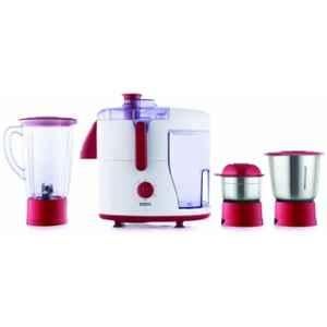 Usha JMG 0500XJ3 500W Red & White Juicer Mixer Grinder with 3 Jars