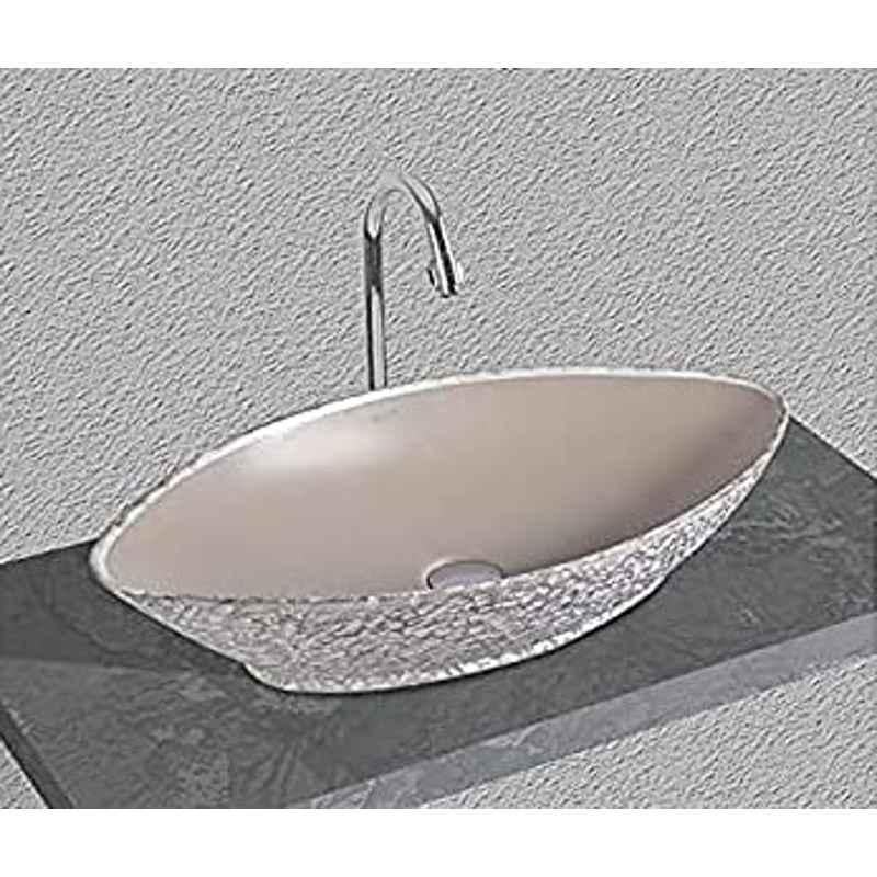 Uken (Antina-204) Imported Luxury European Style Designing Bathroom Sink/Wash Basin/Table Top (Antina-204) Brown
