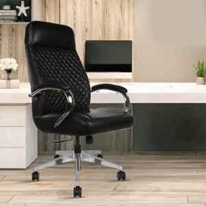 Rose Big Bucket Faux Leather Black High Back Revolving Executive Office Chair