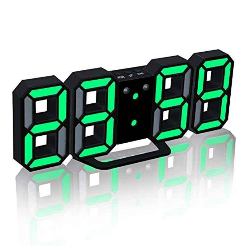 Rubik 21.5x4x8.7cm Wood Light Green LED Digital Alarm Clock