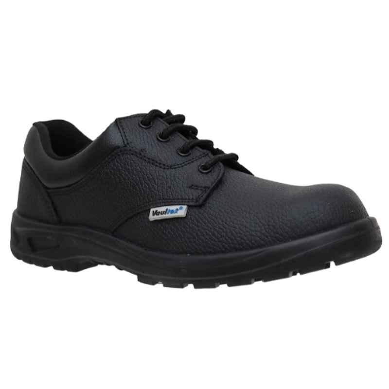 Vaultex LIT Leather Black Safety Shoes, Size: 45