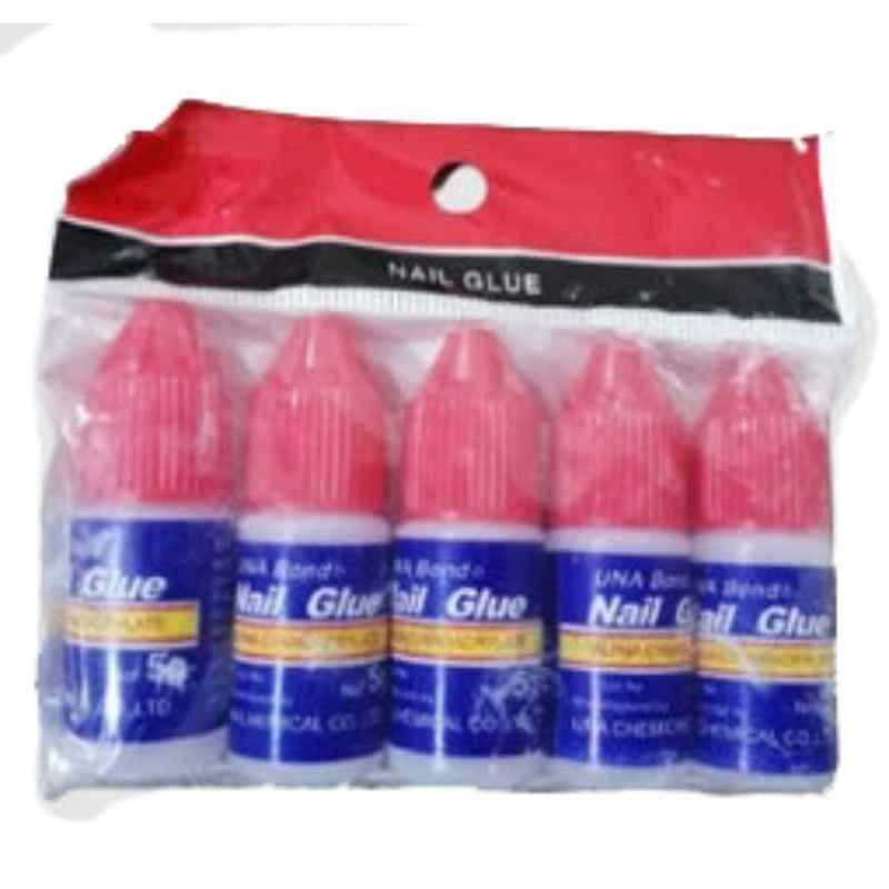 UNA BOND 5 Pcs Nail Glue Clear 5 g