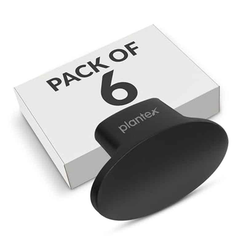 Plantex Knobs for Drawer/Small Drawer Knobs/Knobs for Cabinets/Pull-Push Knobs for Kitchen/Bedroom Drawer (Pack of 6) Oval, Black
