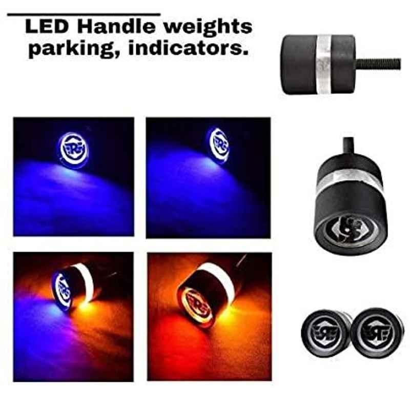 Meenu Arts Handle Bar End Dual Led Bike Turn Signal Indicator Light (Blue) for Royal Enfield Classic