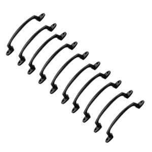 Mix & Match Classic 6 inch Cast Iron Black Matte Finish Pull Handle for Wardrobe, Cupboard & Window (Pack of 10)