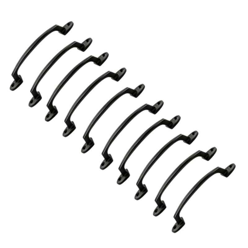 Mix & Match Classic 6 inch Cast Iron Black Matte Finish Pull Handle for Wardrobe, Cupboard & Window (Pack of 10)