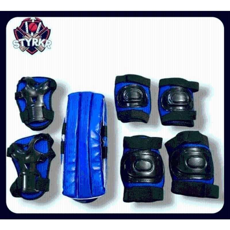 STYRKR Plastic & EVA Foam Blue Skating Kit for Kids (6-12 Years) | Cycling Safety set | Knee, Elbow, Skating KitKIT-796
