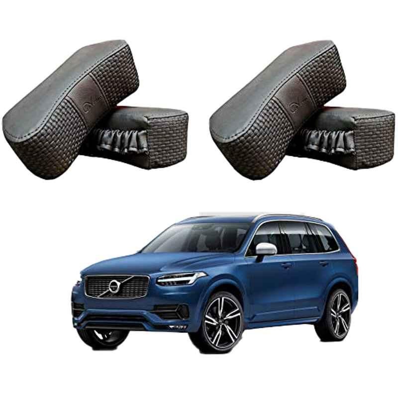 Kozdiko 4 Pcs CV Designer Grey Leatherite Neck Rest Car Cushion Pillow Set for Volvo XC90