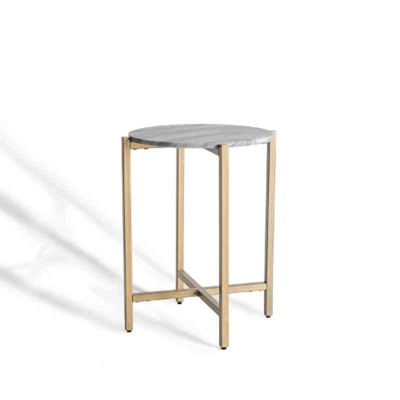 AVA Designz Marble Top Grey & Gold Side Table