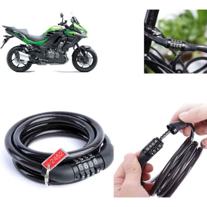 Auto Pearl PVC & Plastic Black Combination Cable Lock for Versys 1000, 843