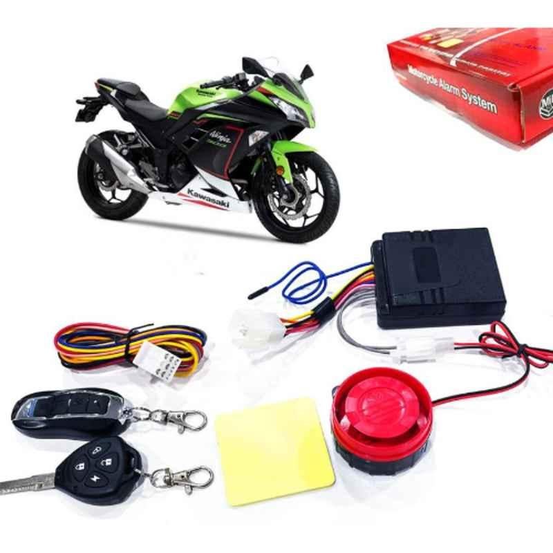 Auto Pearl 12V Black Two-Way Anti Theft Motorcycle Alarm Kit with 2 Pcs Remote for Ninja