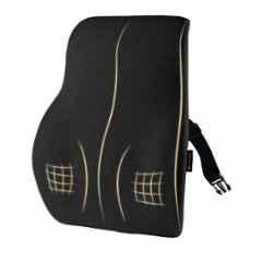 Betterhood Memory Foam & Cotton Black Lumbar Backrest Cushion for Chairs, Size: Universal (Pack of 2)