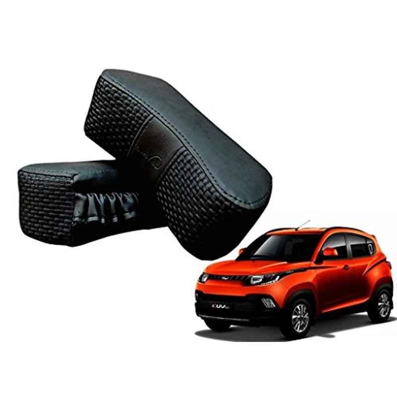Kozdiko 2 Pcs Memory Foam Black Luxurious Neck Rest Set for Mahindra Kuv 100, koz_22385