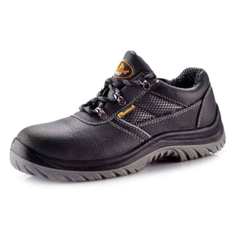 Safetoe Best Run S502022908 Low Ankle Steel Toe Black Leather Safety Shoes, Size: 45