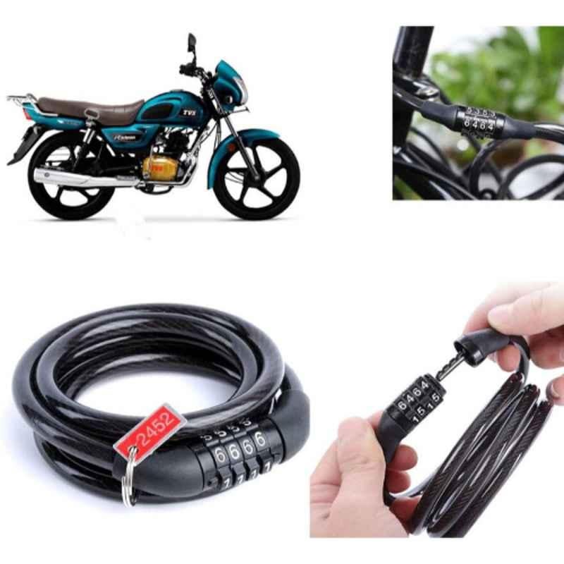 Auto Pearl PVC & Plastic Black Combination Cable Lock for Radeon