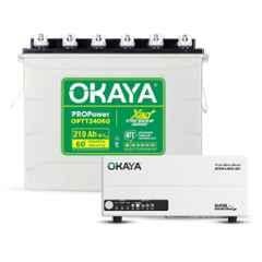 Okaya ATSW 1400 12V 1150VA Pure Sinewave Inverter with PROPower OPTT26060 230Ah Battery Combo for Home, Office & Shops